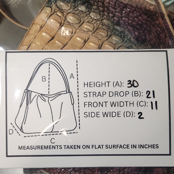 Brahmin Katie Leather Crossbody Multicolor Croc-Embossed - Picture 6 of 6